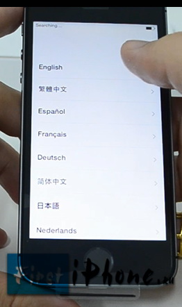 Выберите нужный язык на iPhone 5s
