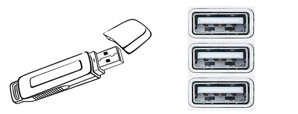 Выбираем панель для подключения USB флешки 