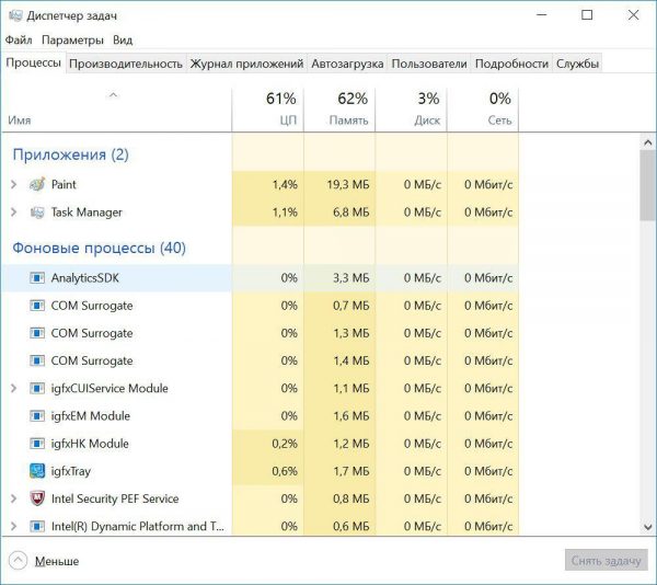 Нажмите комбинацию клавиш Ctrl + Shift + Esc или откройте 