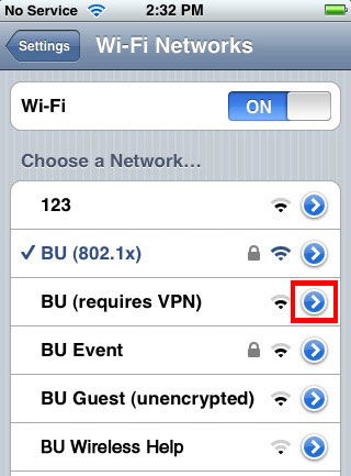 ④ Выберите сеть Wi-Fi на