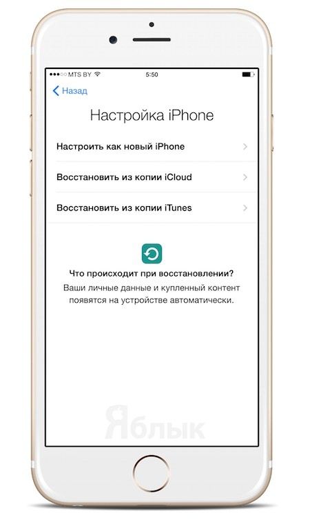 восстановление из резервной копии iPhone 6