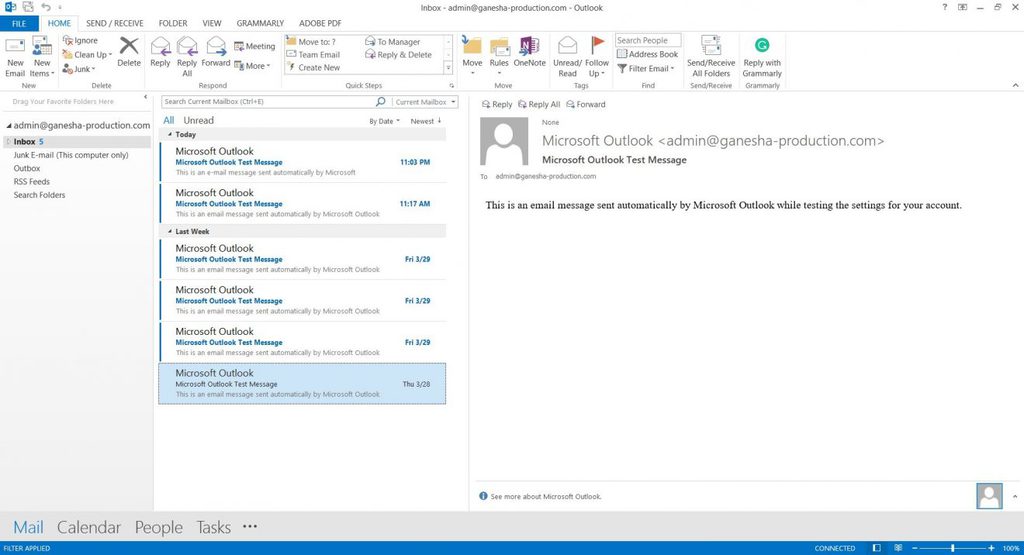 Интерфейс электронной почты в Outlook 2013
