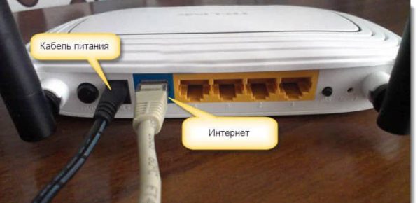 Подключение кабелей к маршрутизатору