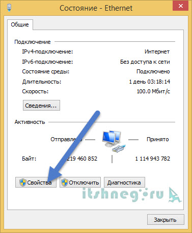 Информация о подключении к локальной сети