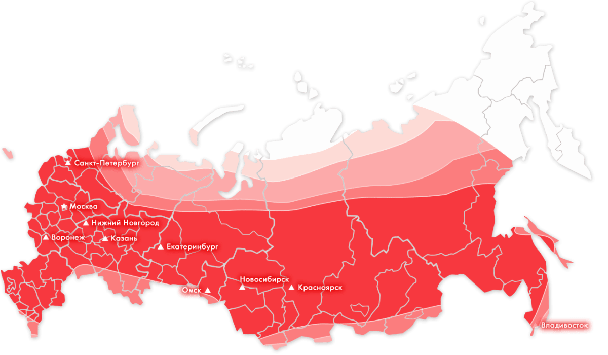 Карта покрытия МТС ТВ