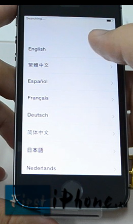 выбрать нужный нам язык на iPhone 5s