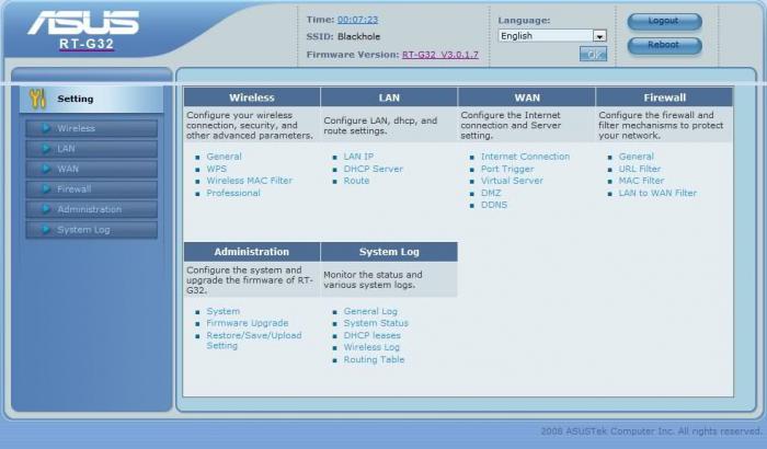  настройка роутера Asus RT - G32 Билайн