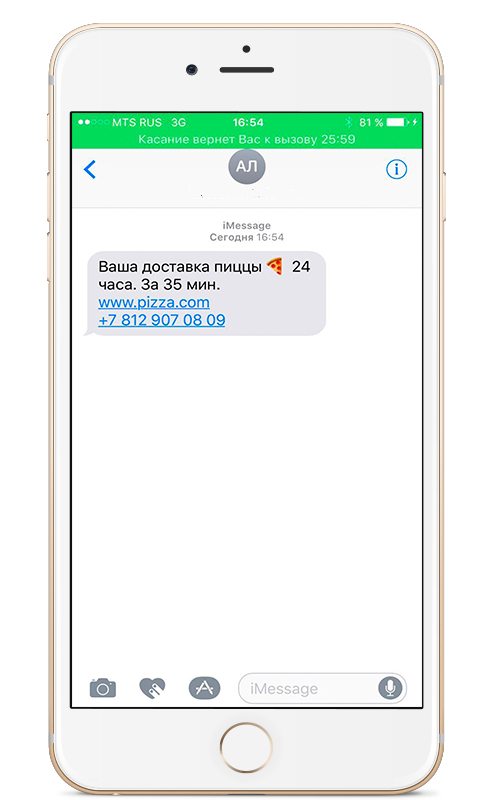 SMS с веб-сайта