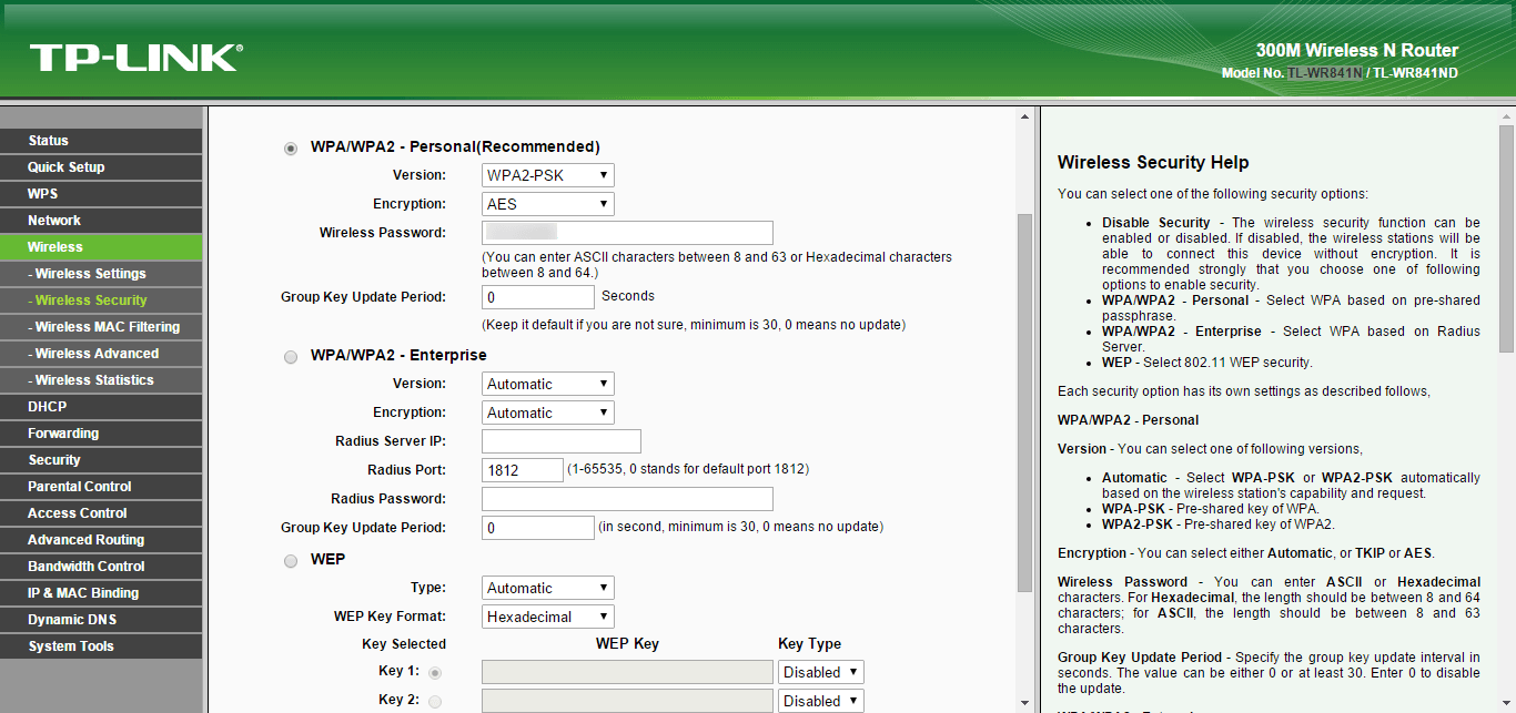 Настраиваем wifi на tl wr841n -2