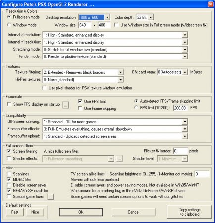 Настройка эмулятора EPSXE 1.7.0.