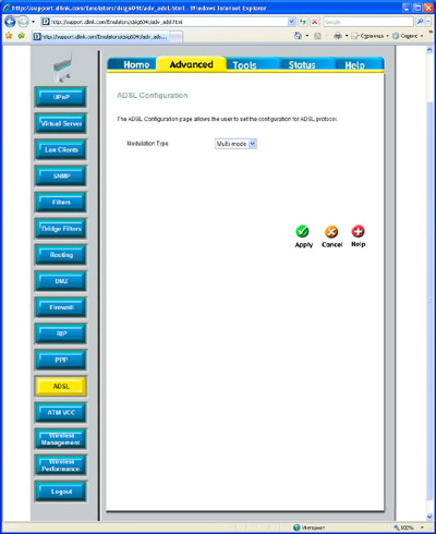 D-Link DSL-G604T: Настройки ADSL-модема Настройки