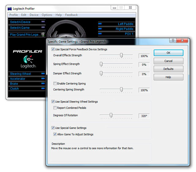 Использование Logitech Profiler