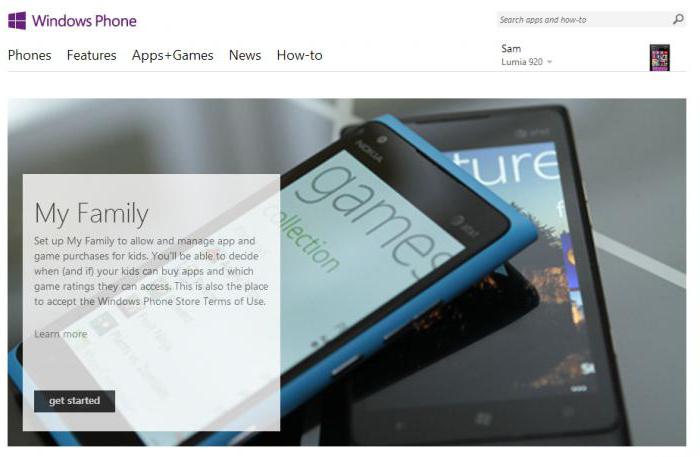 WindowsPhone. com/family для настройки