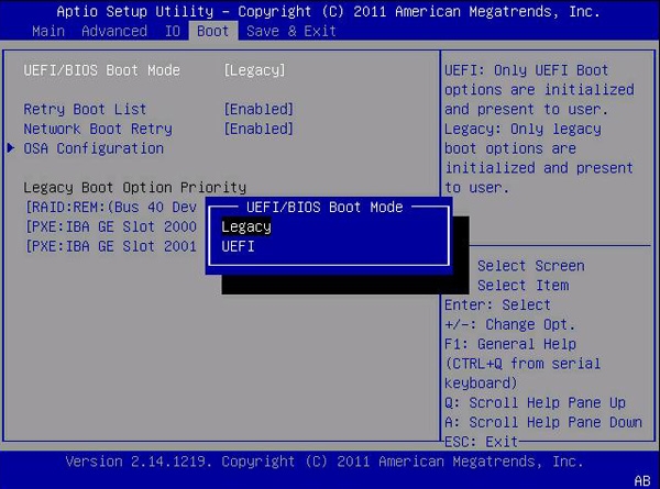 Подготовка ноутбука к обновлению в режиме UEFI