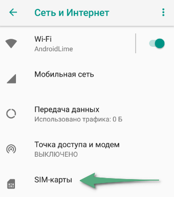 Настройка второй SIM- карты 