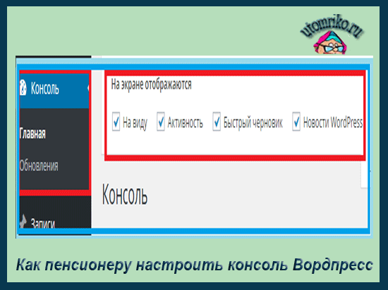 Как настроить консоль Вордпресс
