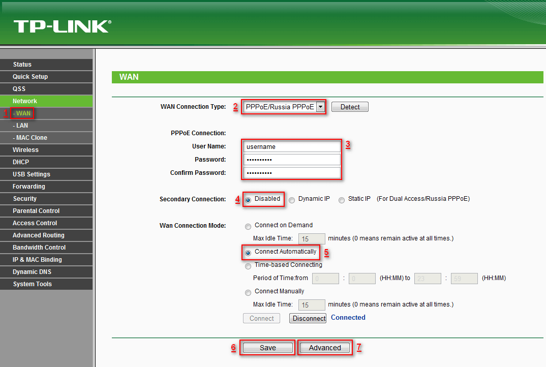 Как настроить роутер TP-Link для Ростелеком