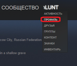 Переход страницы пользователя в Steam