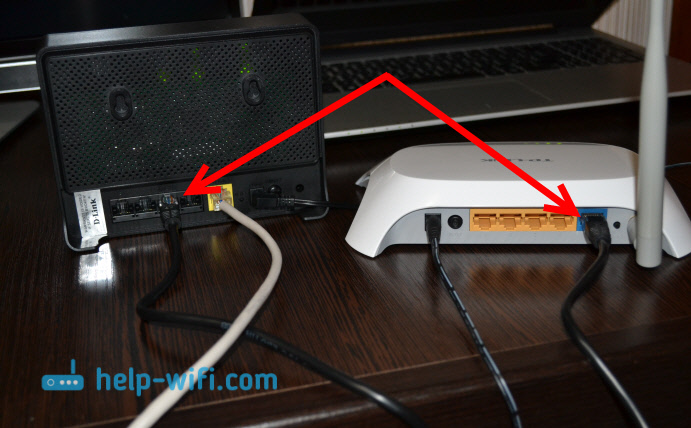 Подключение маршрутизатора TP-Link к D-Link через сетевой кабель