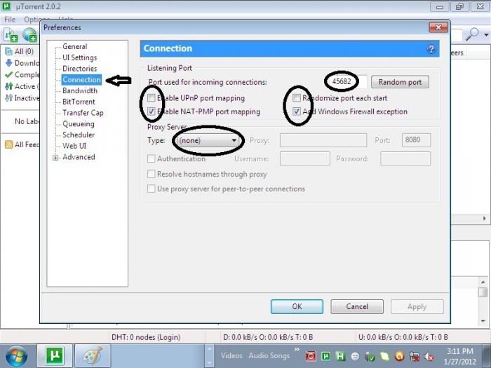 дополнительные настройки utorrent 