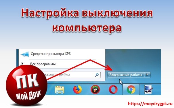 Настройка выключения компьютера в Windows 7