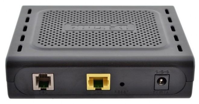 Задняя панель роутера D-Link DSL-2500U